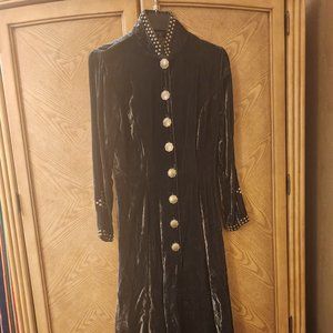 Double D Ranchwear Crushed Velvet Studded Duster Jacket / Maxi Dress